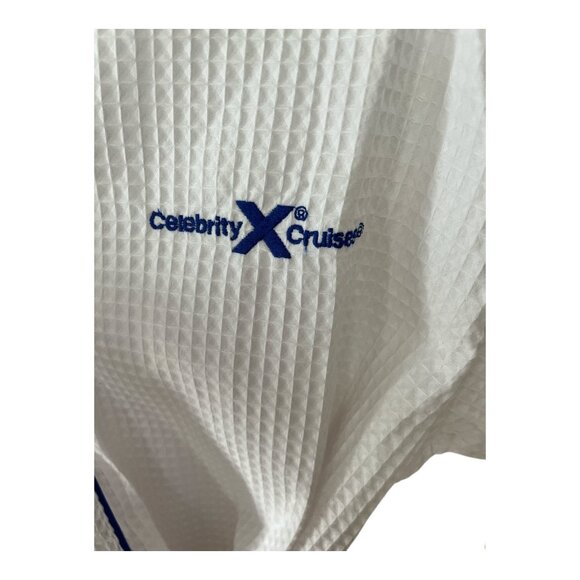 Celebrity Cruises White Waffle Weave Robe Baltic Linen Cotton Blend Belted Spa B - Picture 2 of 6